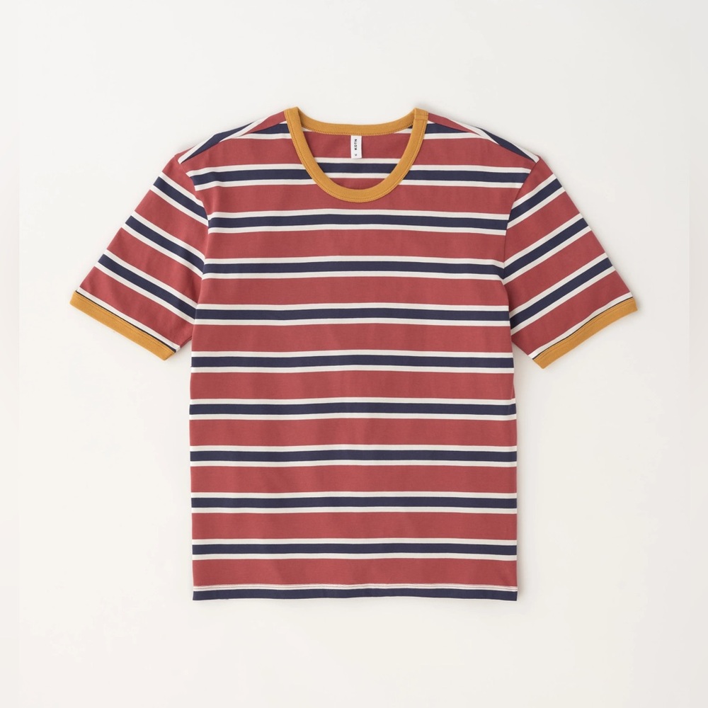 KOTN Ringer Maritime Unisex Striped Red, Black and Mustard T-Shirt